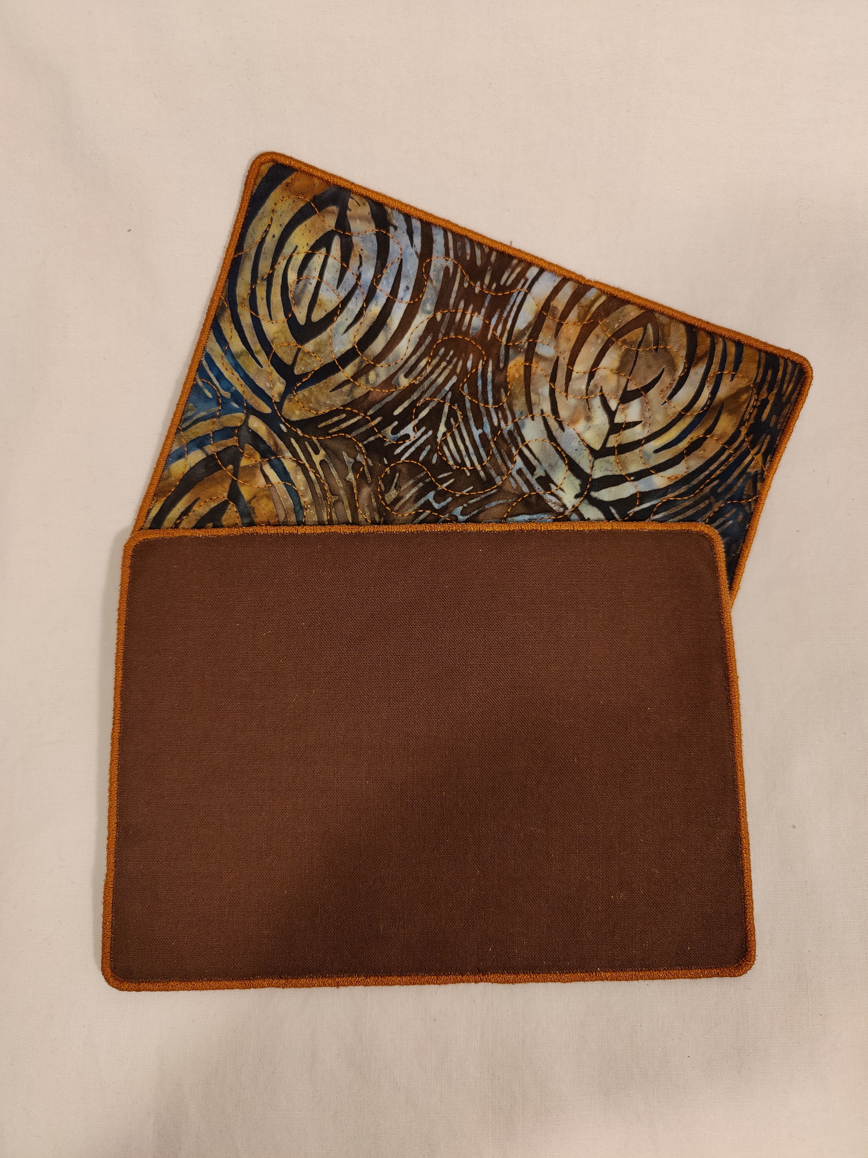 Mug Rug Batik Brown/Blue