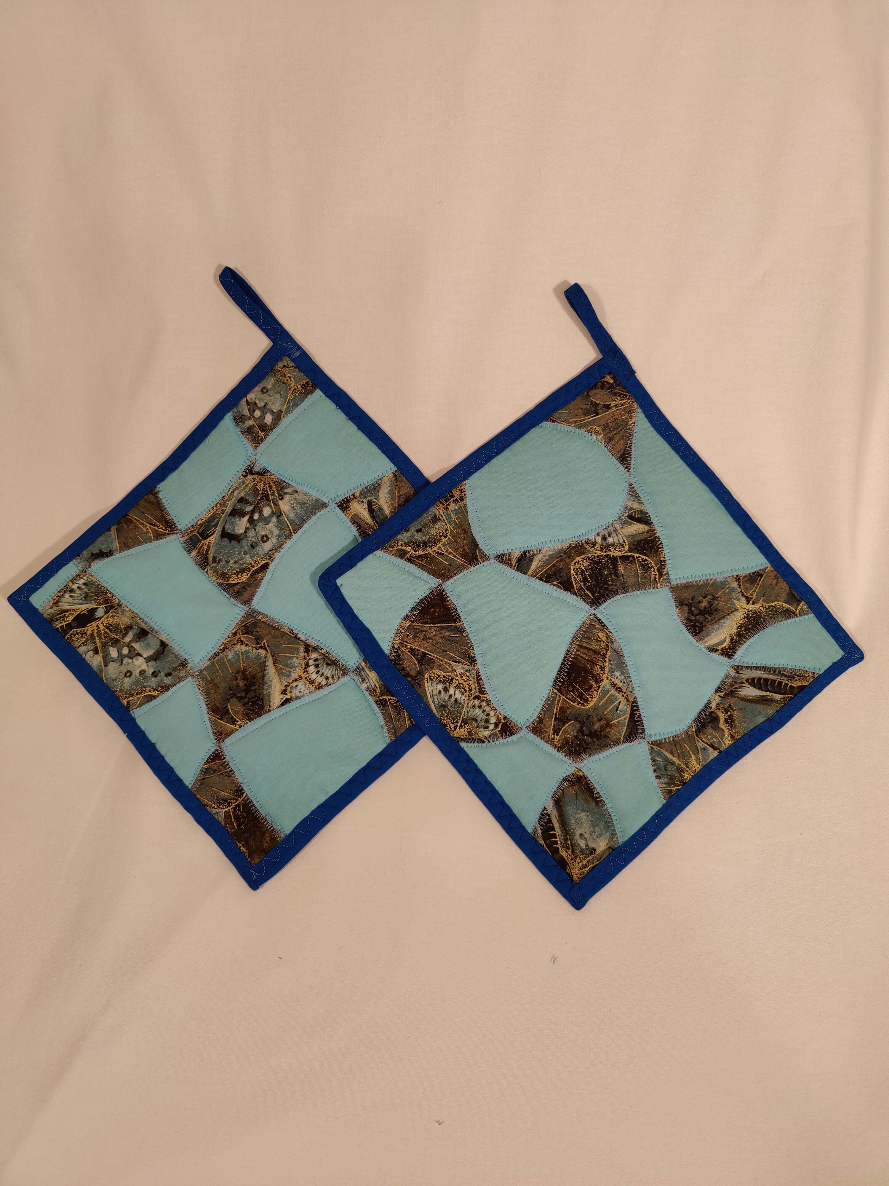 Potholders Batik Butterfly Blue