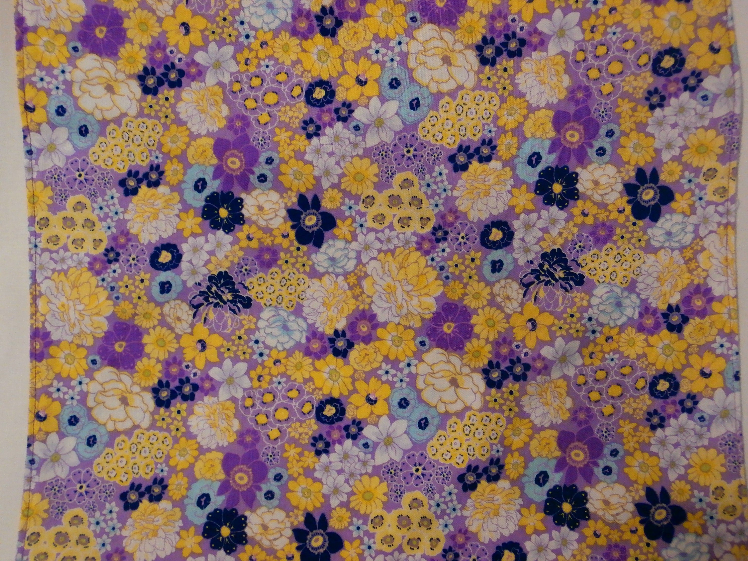 Adult Bib Purple and Yellow Flowers