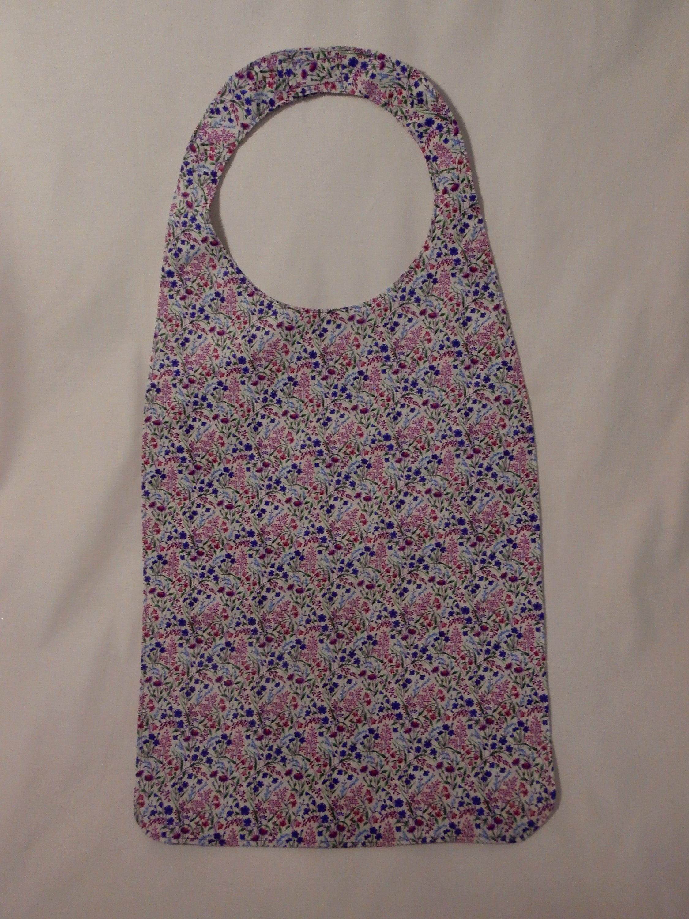 Adult Bib Purple and Pink Florals