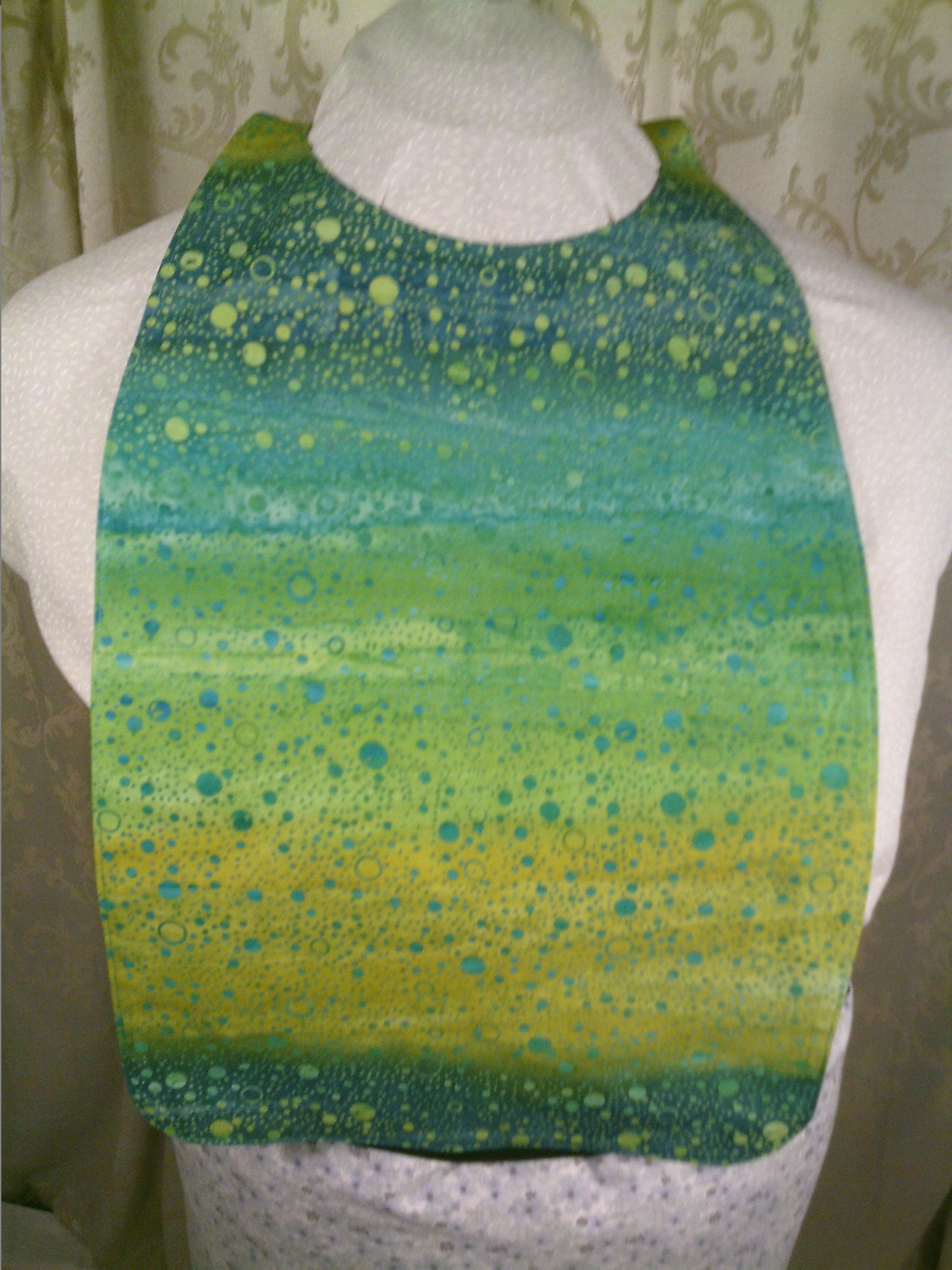 Adult Bib Green Batik