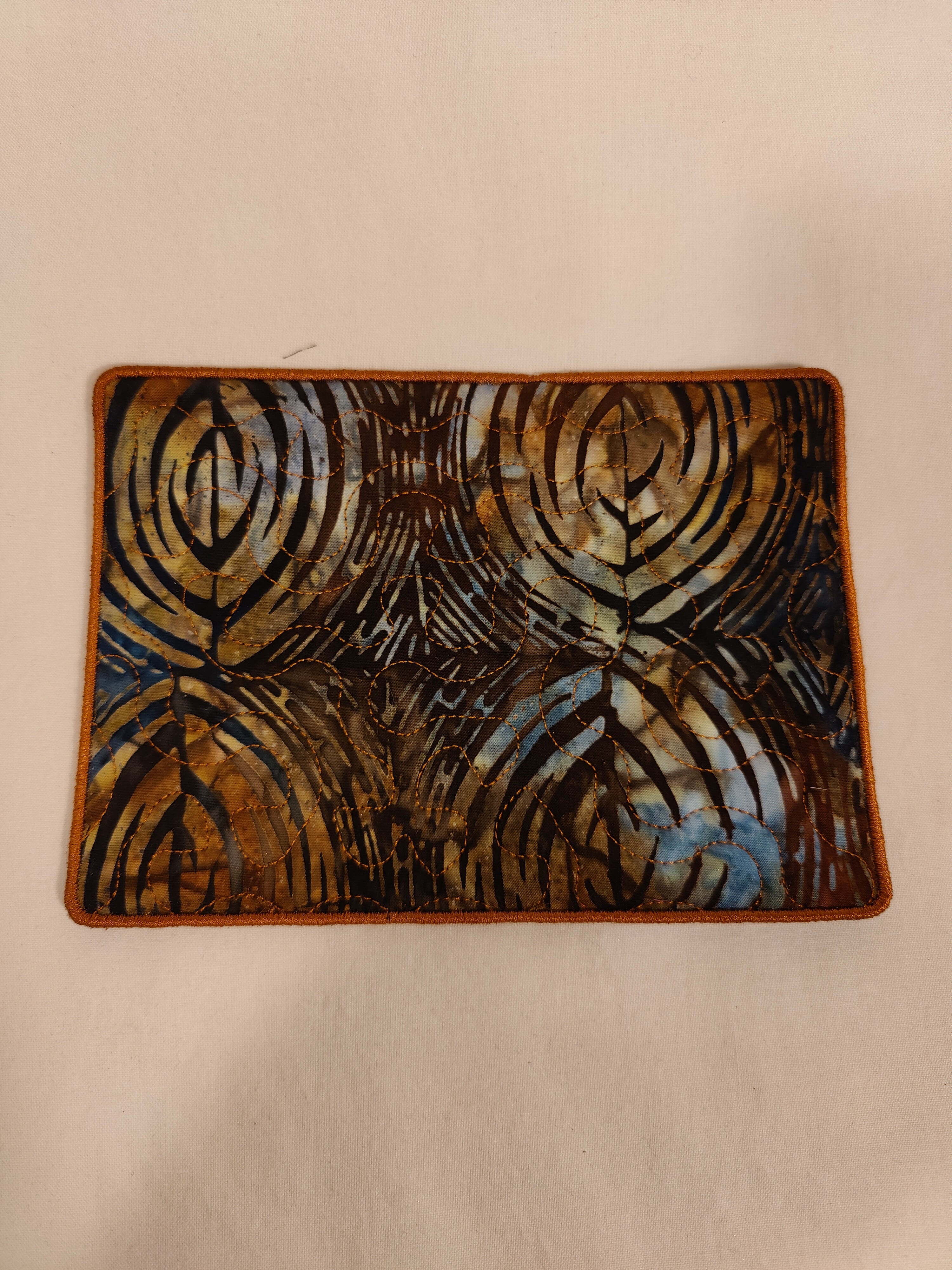 Mug Rug Batik Brown/Blue