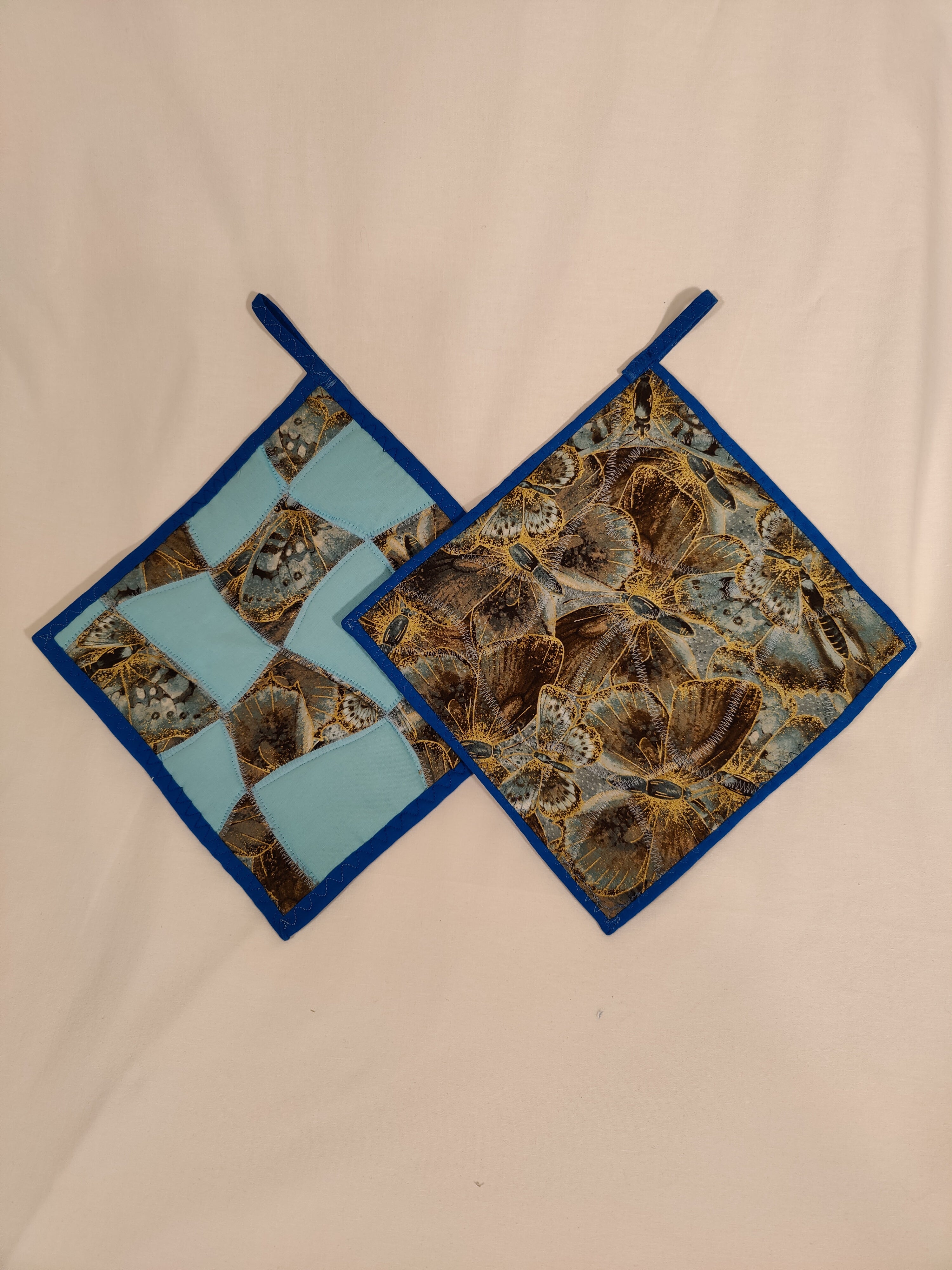 Potholders Batik Butterfly Blue