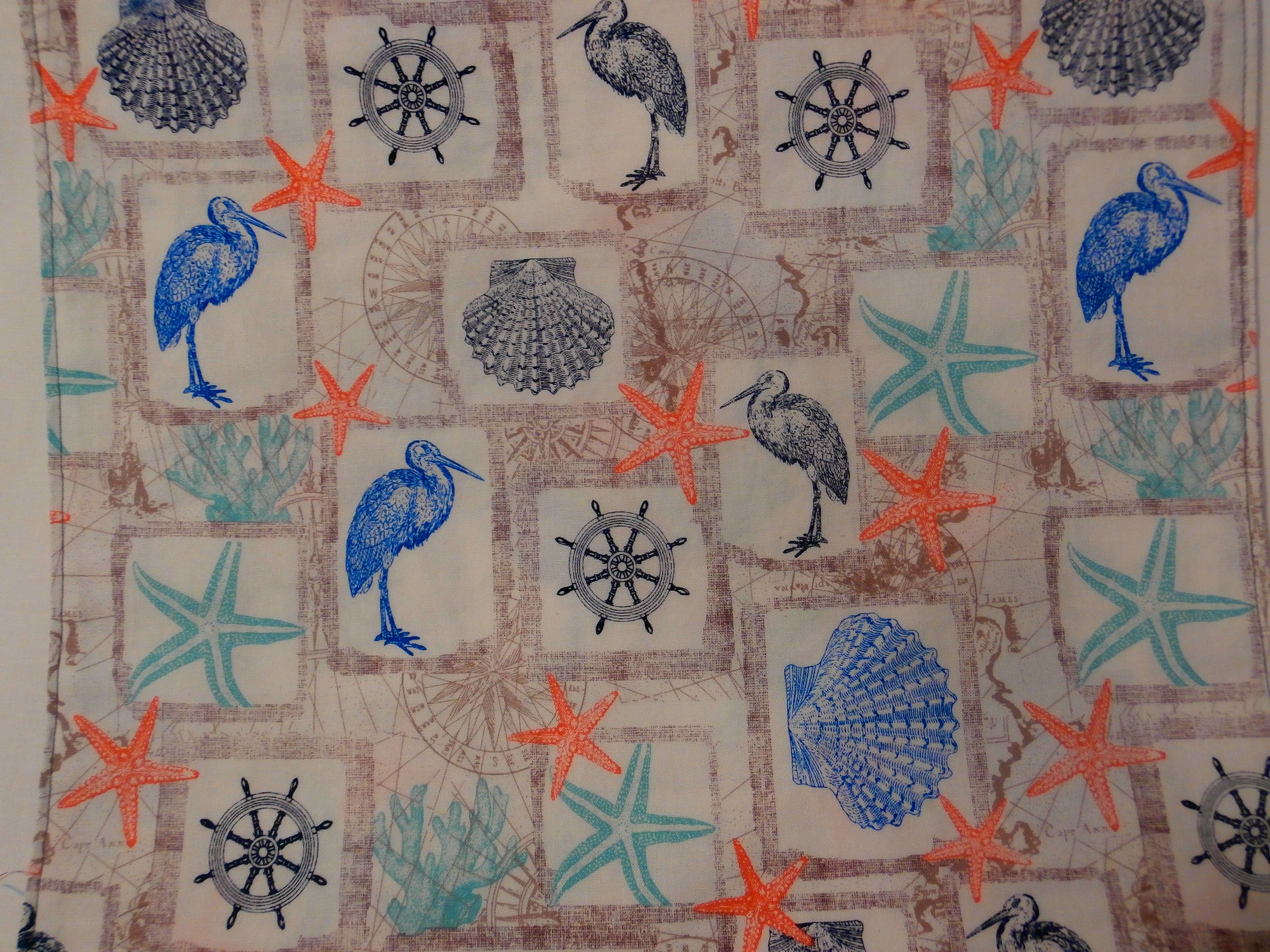 Adult Bib Seashells & Birds