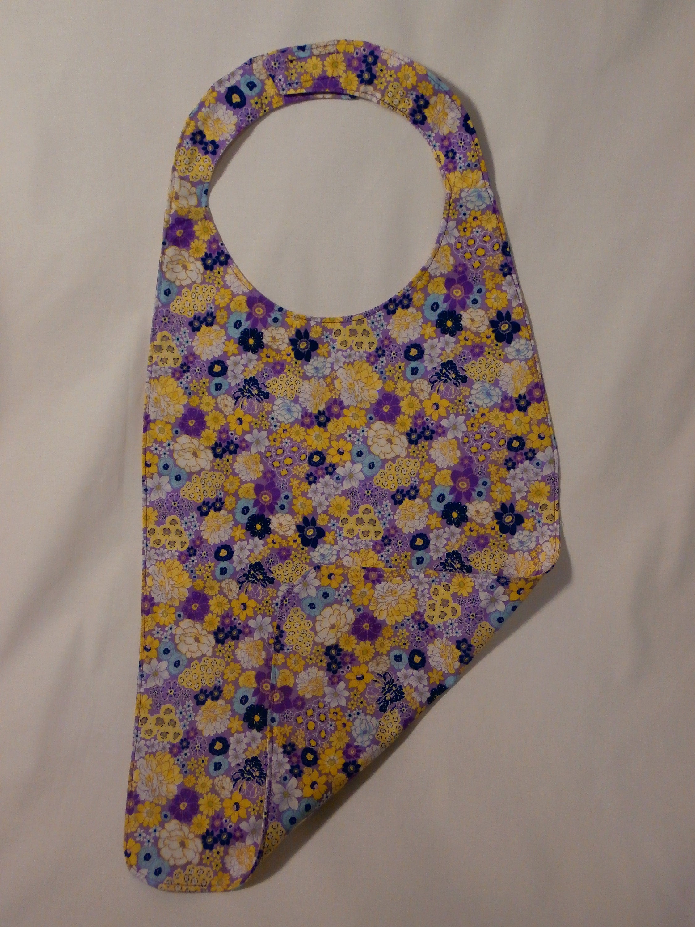 Adult Bib Purple and Yellow Flowers