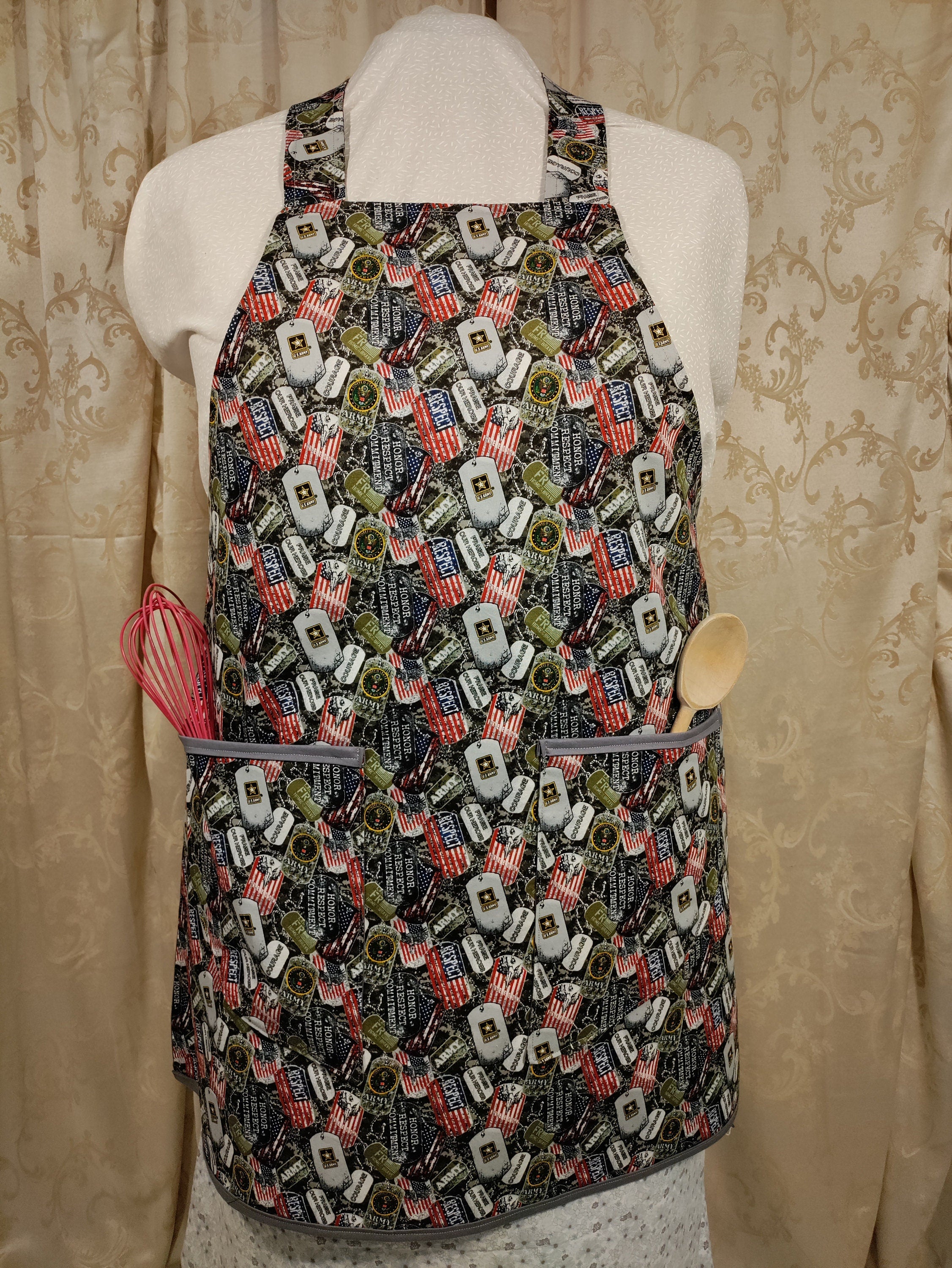 Adult Apron Army Dog Tags
