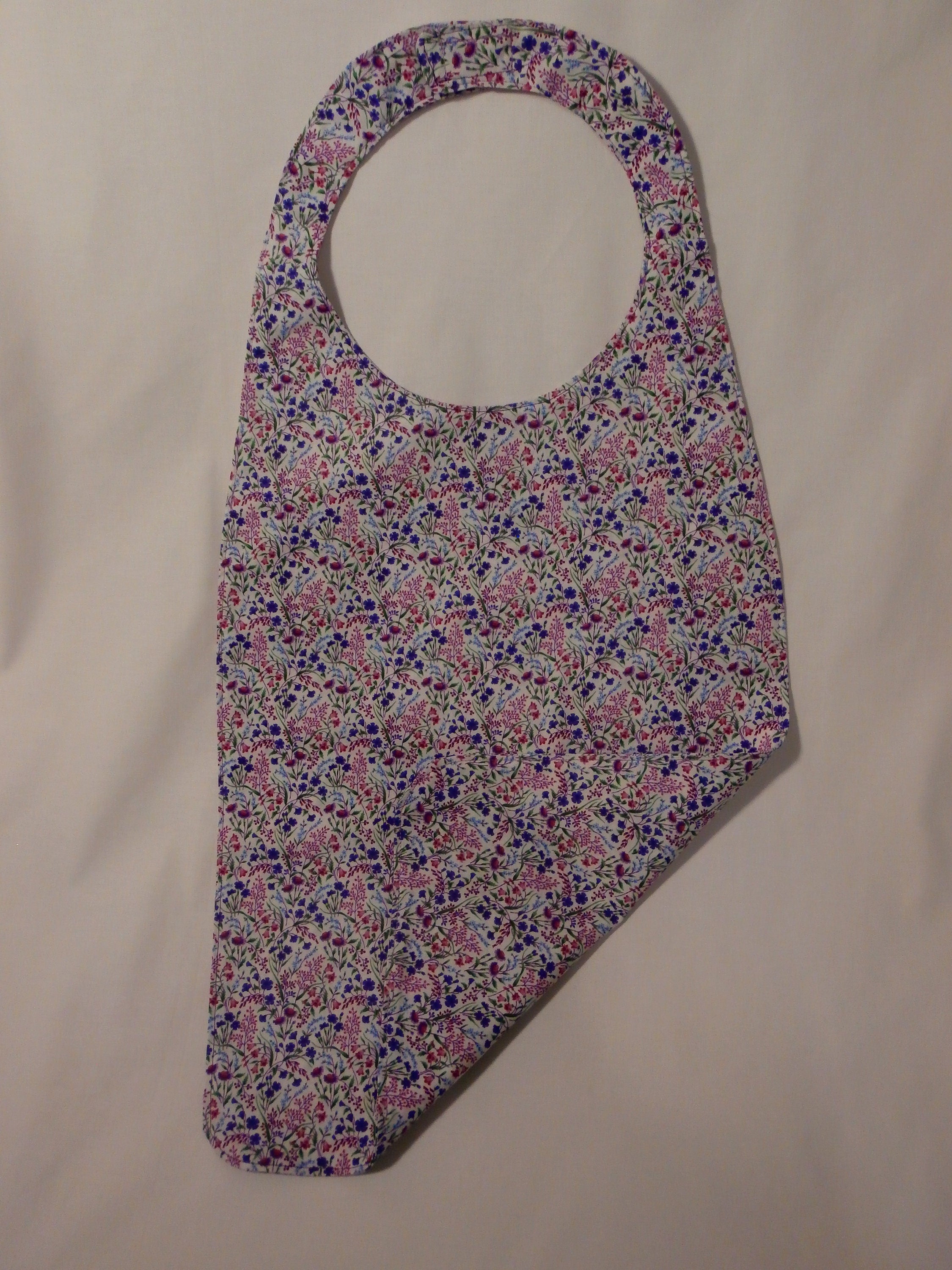 Adult Bib Purple and Pink Florals